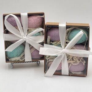 Plastic Speckled Eggs Pastel Basket Bowl Filler Lot 12 In 6 Pc Gift Packs